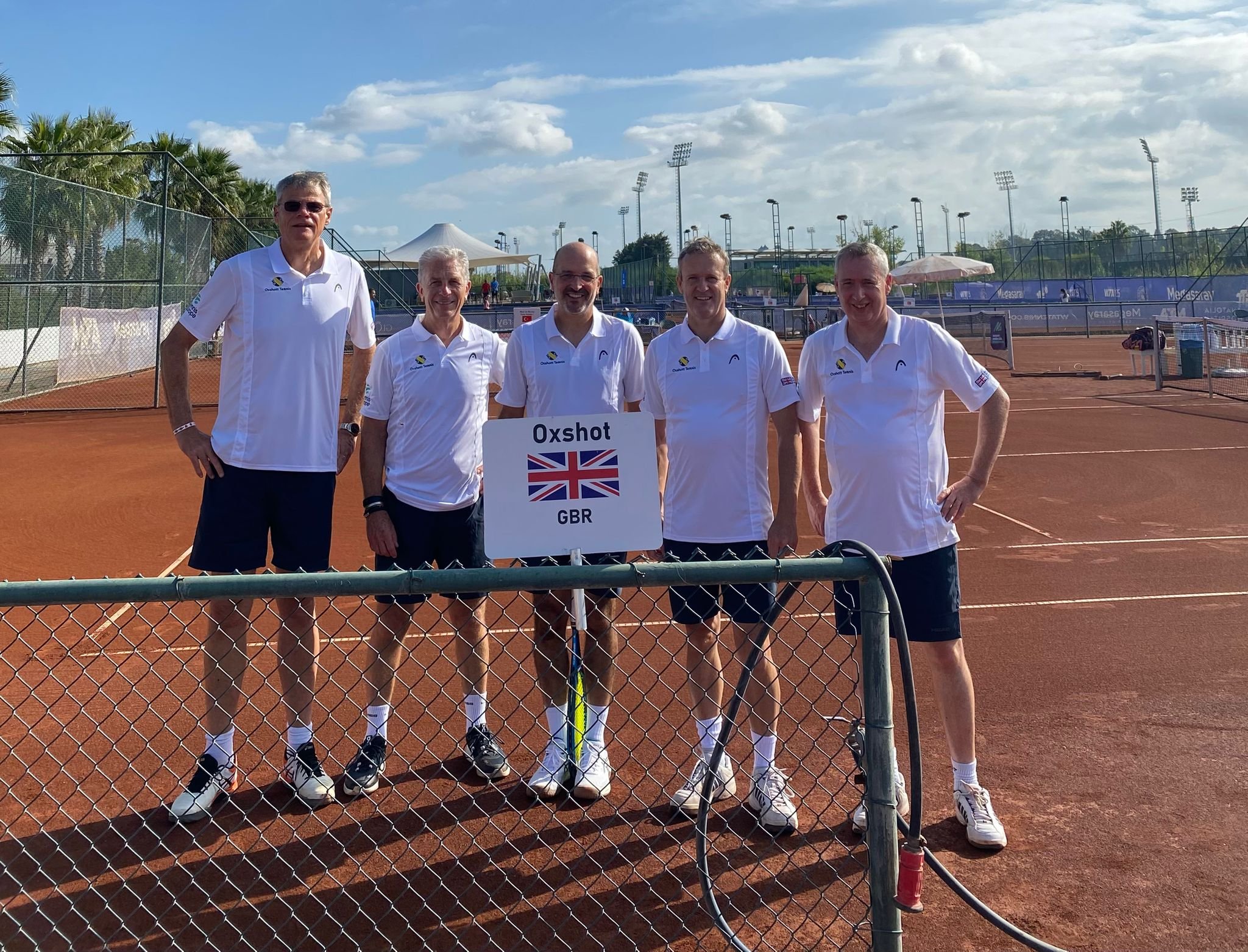 Mens O50s tennis team competing for GB in Turkey
