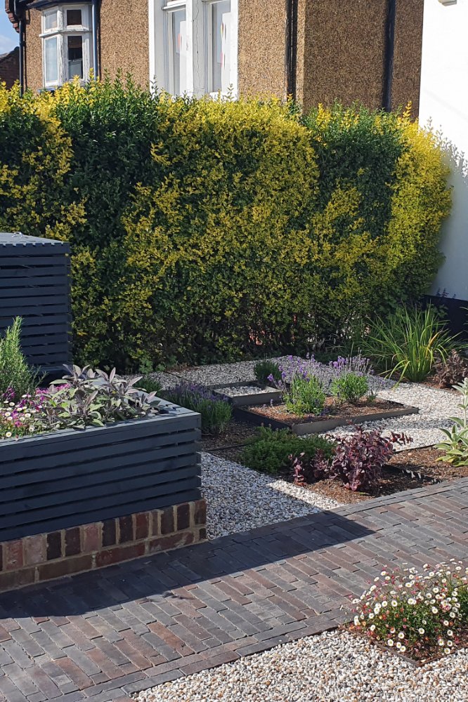 Bespoke bin store and planter front garden Honor Oak Park London