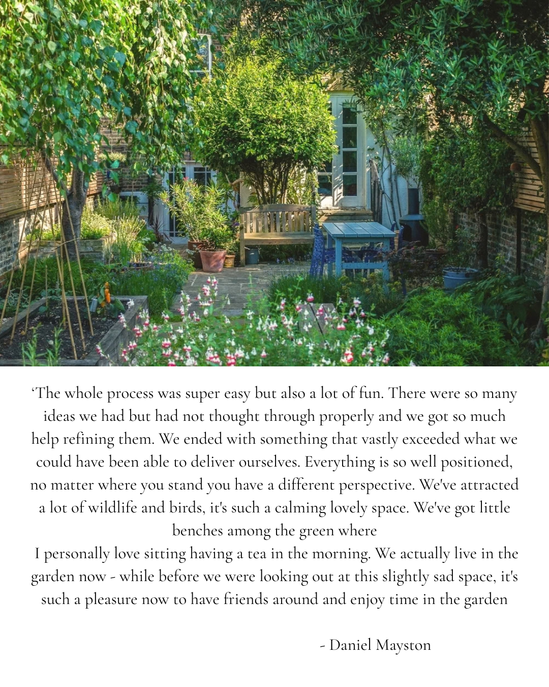 Urban garden with drought-tolerant planting, edible herbs, and biodiversity-focused design for pollinators and sustainability.