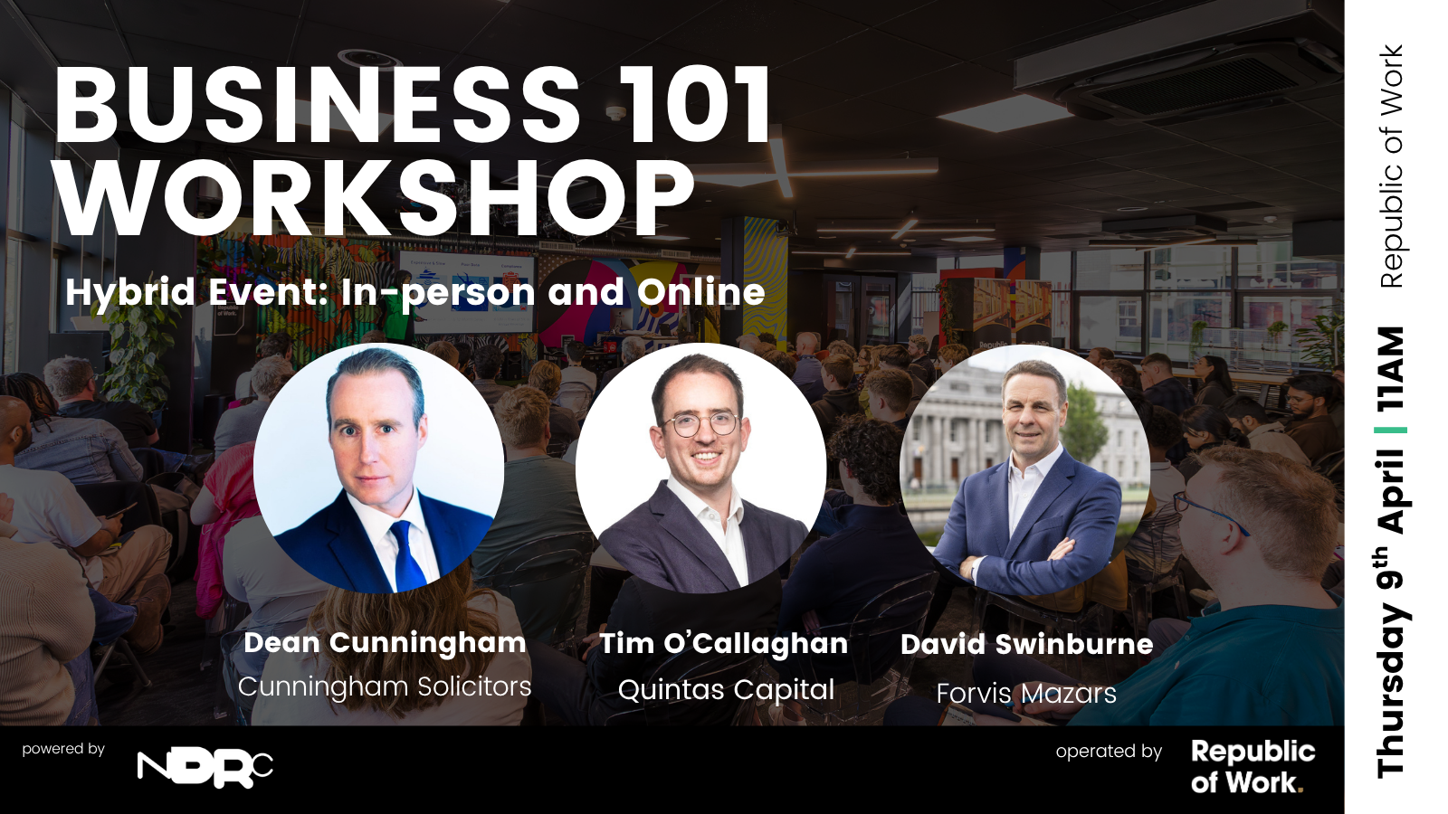 Business 101: tax, legal and investment workshop