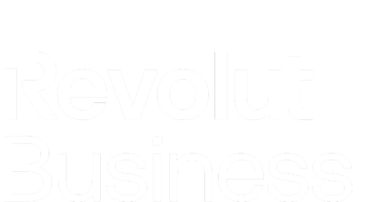 Text that reads 'Supported by Revolut Business' in black and white.