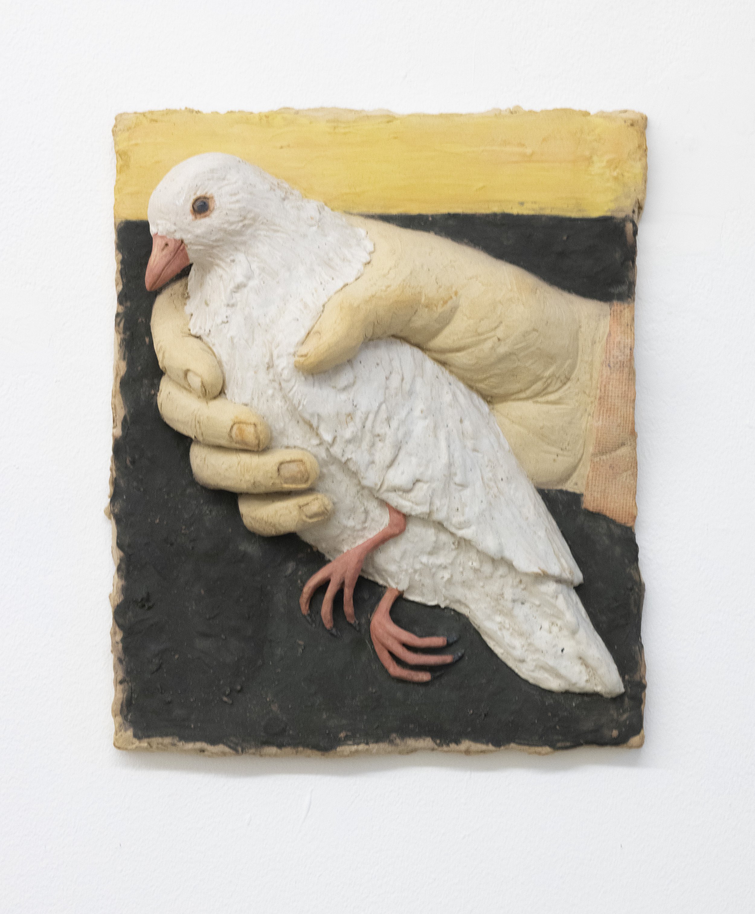 "Dove in Hand", 2025. Glazed ceramics. 27 x 21.5 x 7 cm
