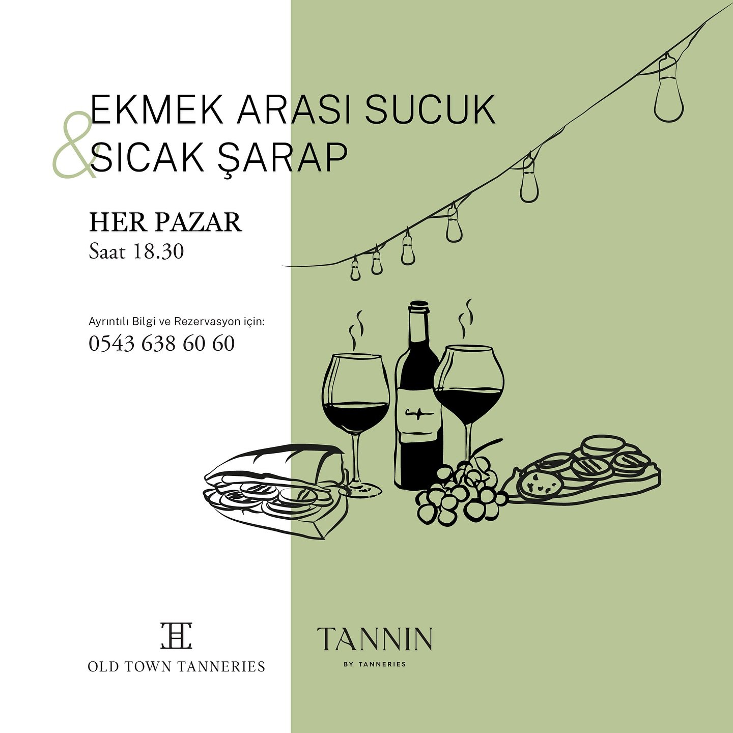 🍷 **Sıcak Şarap ve Sucuk Ekmek Ziyafeti!** 🍷

Sonbaharda i&ccedil;imizi ısıtacak, sıcak şarap ve enfes sucuk ekmek lezzetleriyle buluşmaya ne dersiniz? 

🍷 &Ouml;zel tarifle hazırlanmış sıcacık şarap
🥖 Izgaradan taptaze sucuk ekmek
🎶 Keyifli m&u