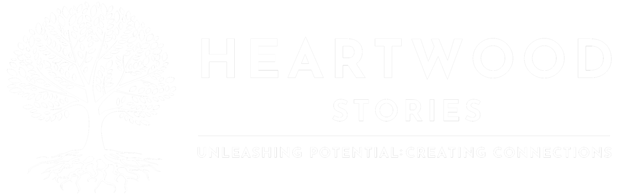 Heartwood Stories logo in white