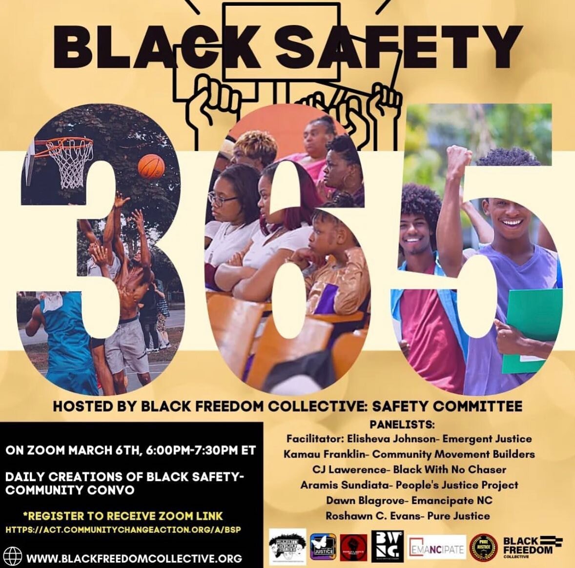 On March 6th at 6pm please join us and our partners from the Black Freedom Collective in our next discussion titled &quot;Black Safety: 365&quot;

Register to join
Link in our bio to sign up!

#BlackLiberation #BlackPowerMatters