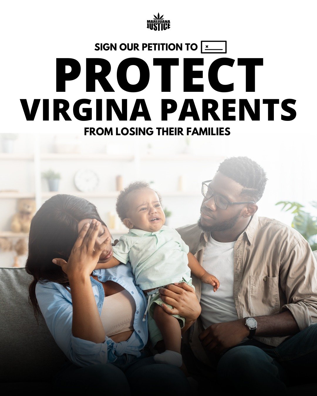 Sign all four petitions and stand with us as we fight to ensure Virginia Legalizes It Right.

Parental Rights: No family should be torn apart during recovery, protect parents and keep families whole.

Resentencing: Some people didn't get a first chan