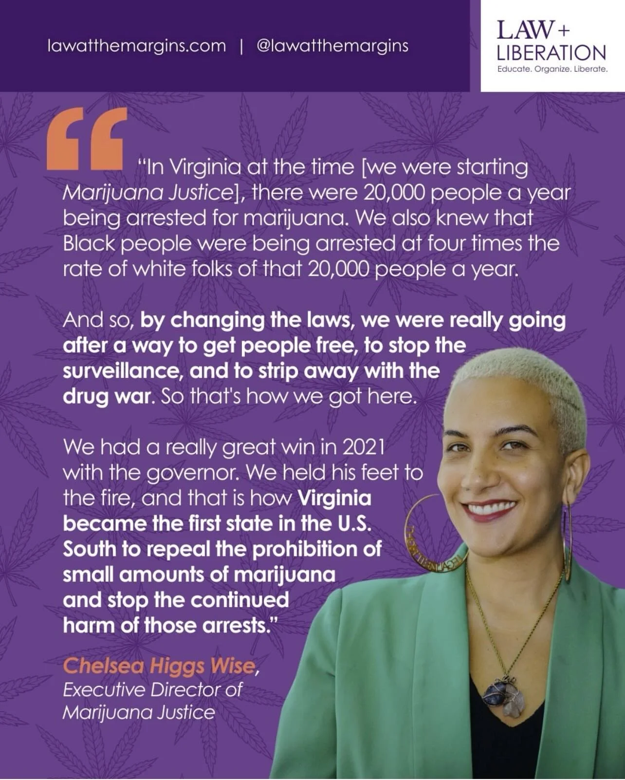 Repost @lawatthemargins 🚨The War on Drugs has been a decades-long campaign to criminalize people of color, especially Black and Latinx folks, with enduring consequences for individuals, families, and communities.

🌿In Episode 11 of #LawAndLiberatio
