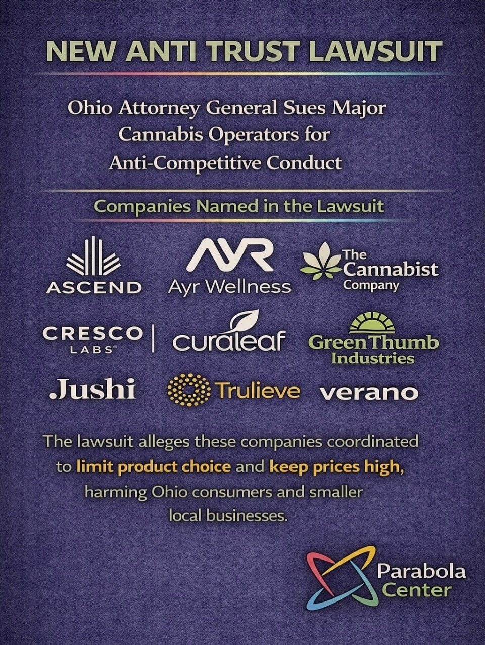 Every Virginia medical c@annis provider is listed in the Ohio Attorney General&rsquo;s antitrust lawsuit alleging that major multistate c@nnabis operators violated state competition law by coordinating nationwide purchasing and distribution agreement
