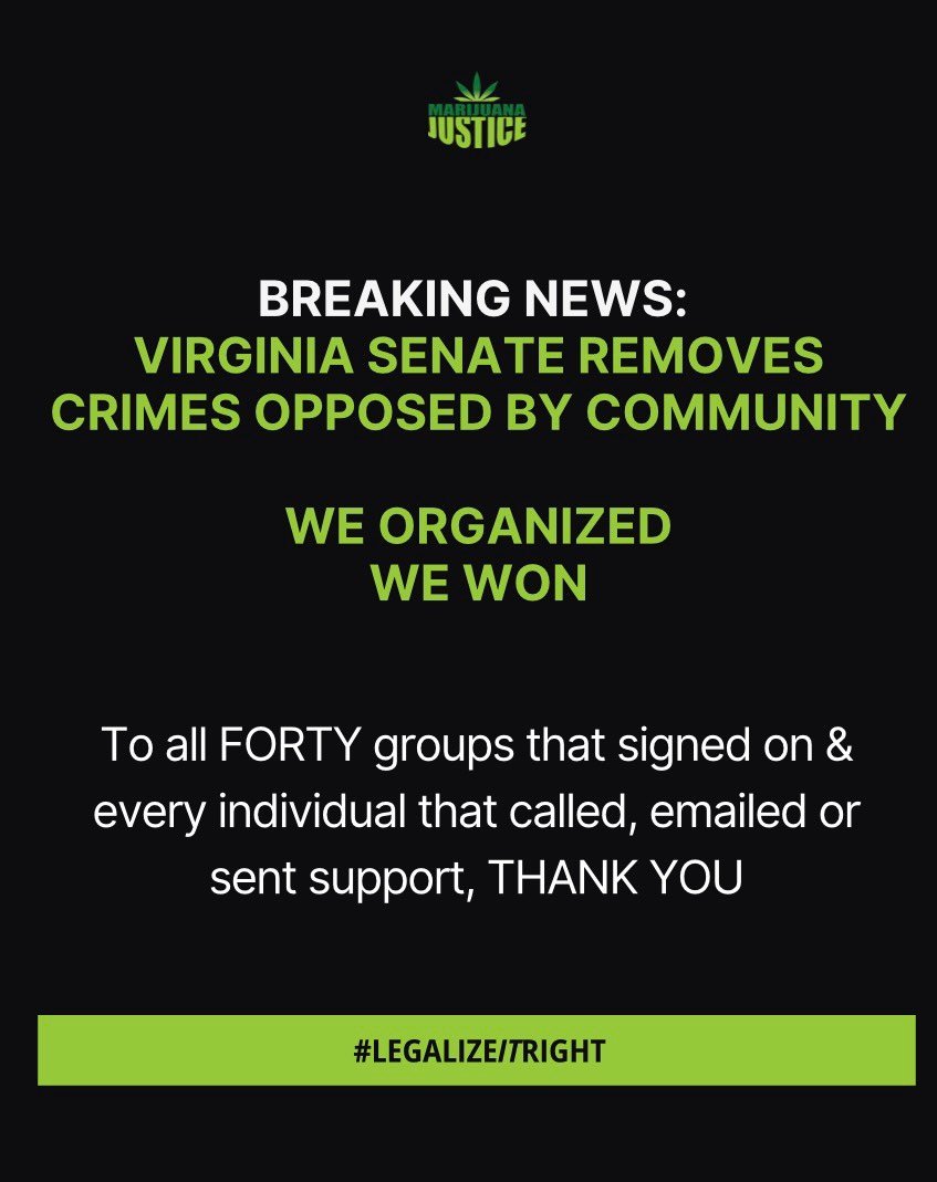 WE DID IT! Last night, Virginia Senate Finance passed SB542 WITHOUT the Senate courts amendments. 

Thank you @lashrecseaird for being clear that the Senate Courts of Justice Committee amendments do NOT belong in VAs future! 

These amendments aligne