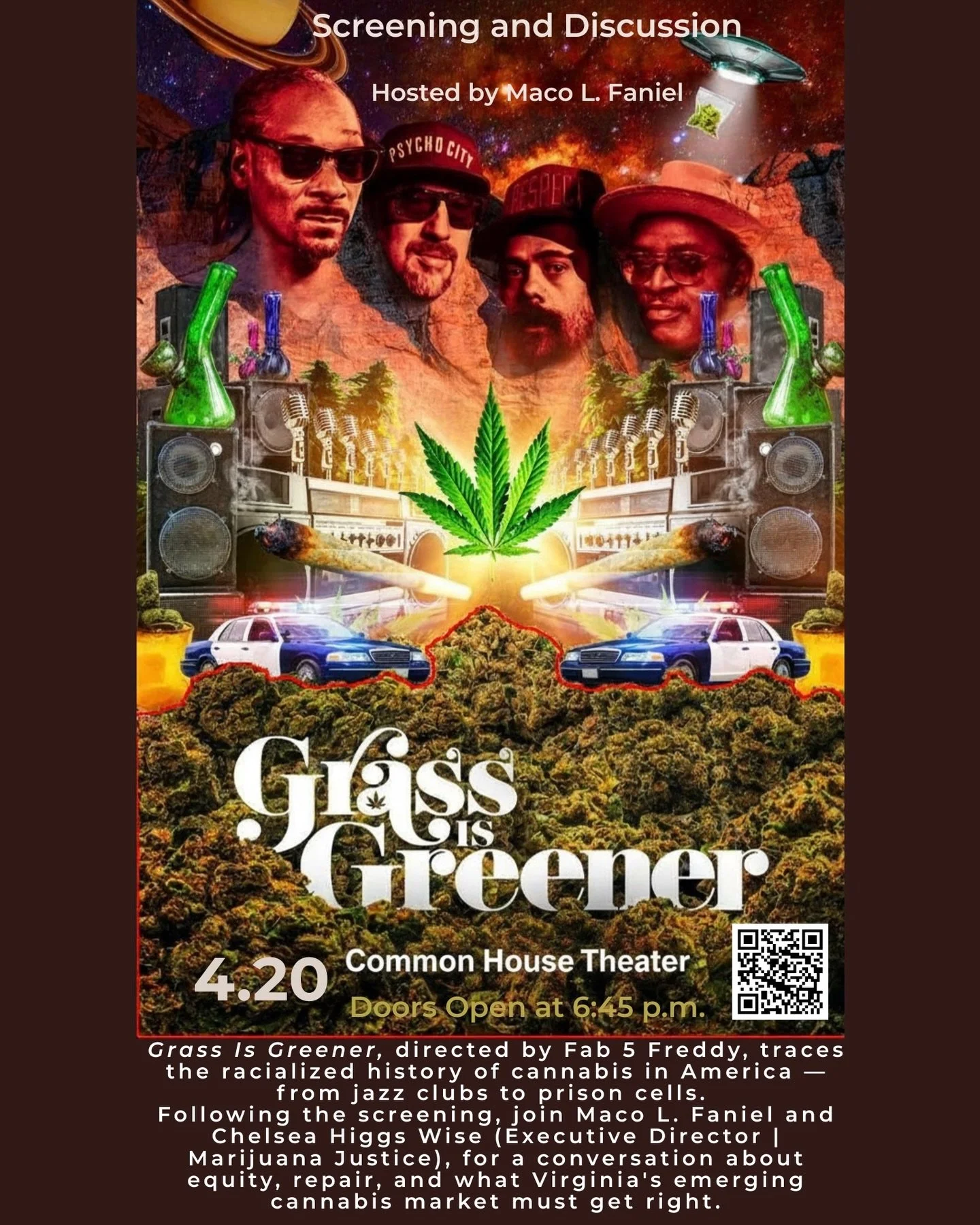 🎬 RICHMOND!
Catch Grass Is Greener and join Marijuana Justice, activists, artists, and advocates to talk equity, repair, and cannabis justice.