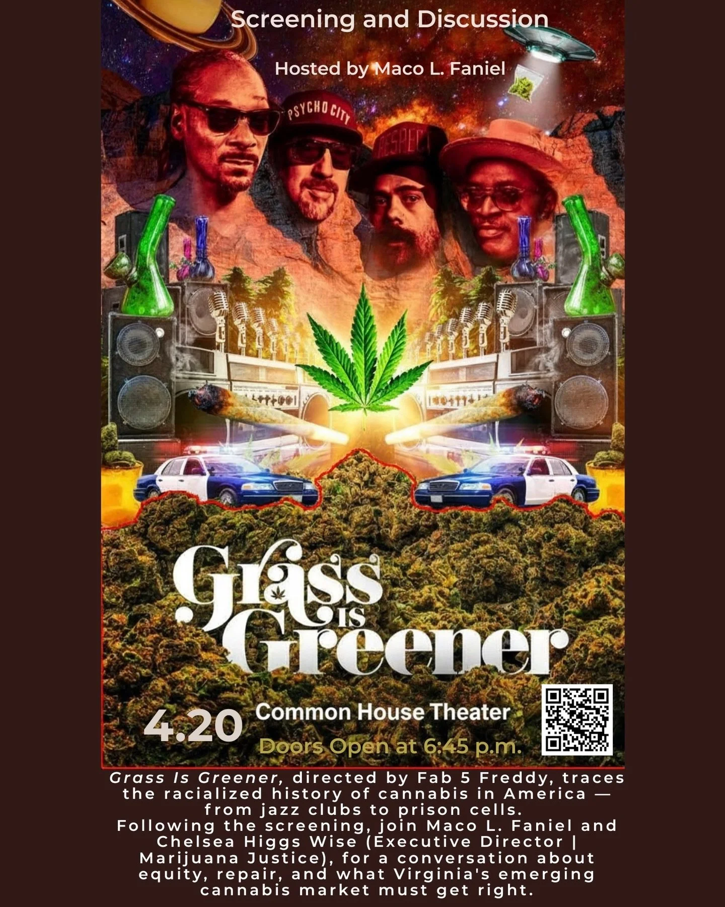 🎬 RICHMOND!
Catch Grass Is Greener and join Marijuana Justice, activists, artists, and advocates to talk equity, repair, and cannabis justice.

Monday, April 20, 2026
6:45 PM - 9:00 PM 

🔗USE THE LINK HERE:
https://events.richmond.commonhouse.com/e
