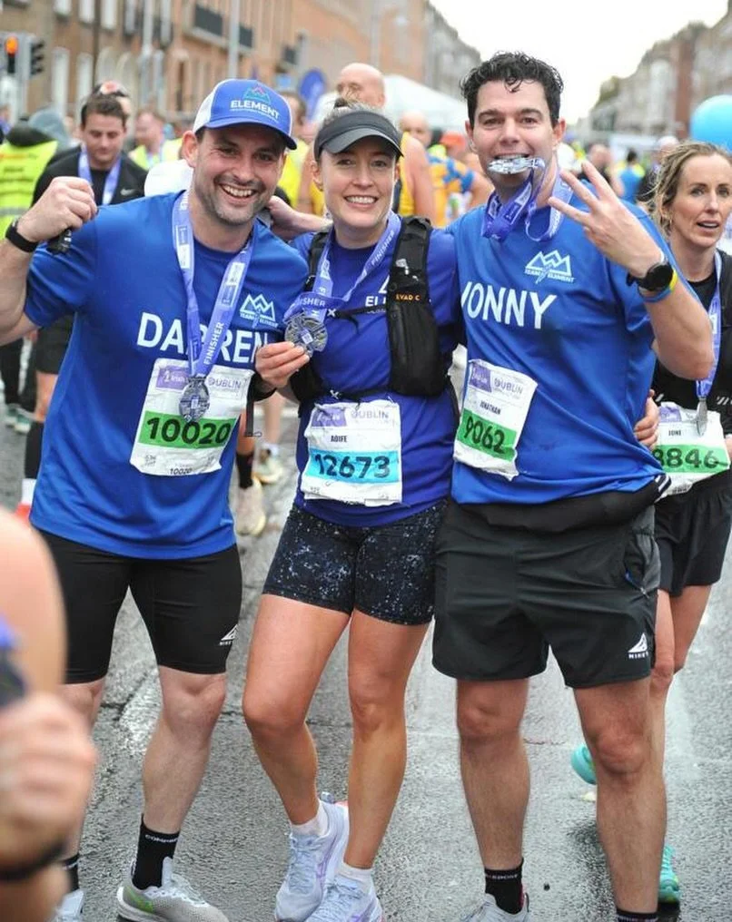 The Team Element Trio! 2 years, 2 Marathons together! 💪

Looking forward to seeing what 2026 goals are! 🔥
Dublin Marathon 2024
Dublin Marathon 2025
2026?&hellip; 

#TeamElementRunClub
#Elementhfp
