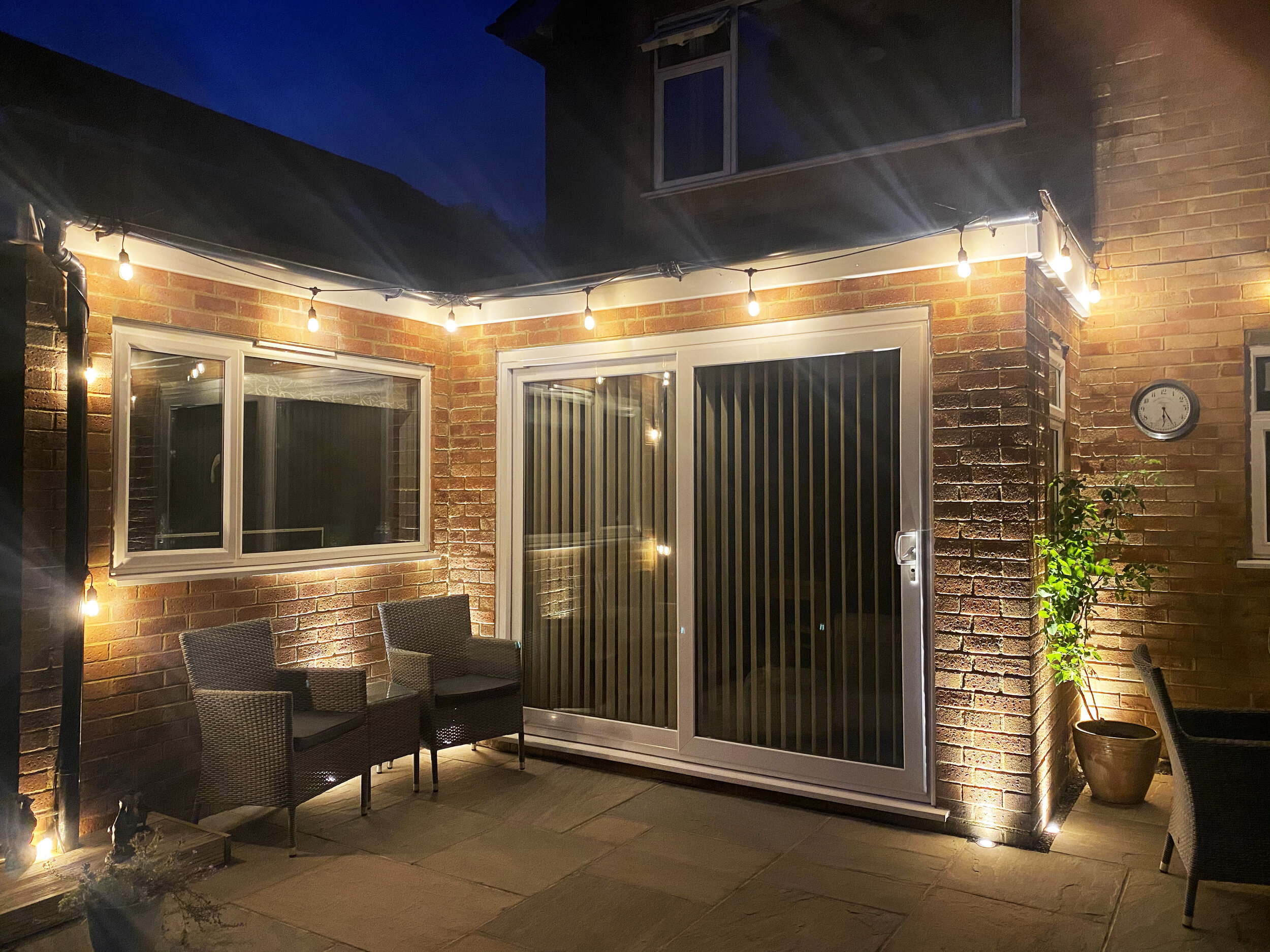 Garden lighting in Woodham, Surrey