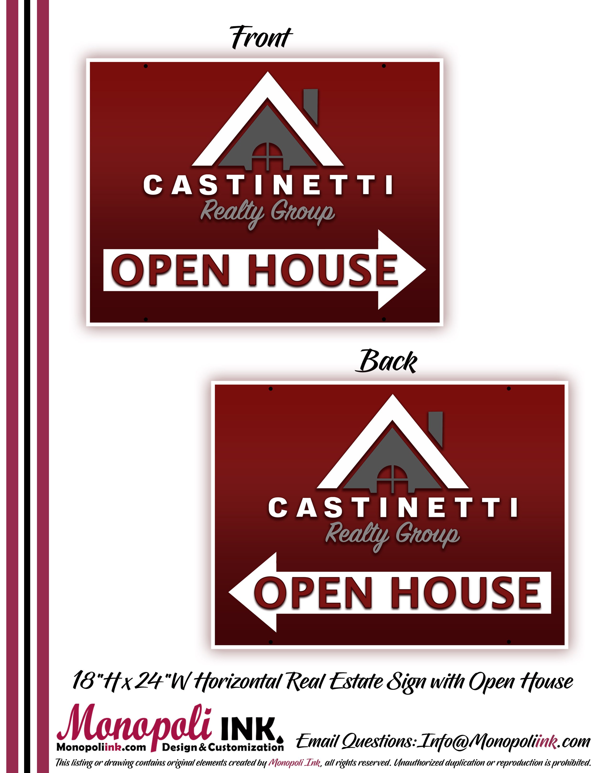 Castinetti Post Sign 1824 Horizontal Sample Open House SL.jpg