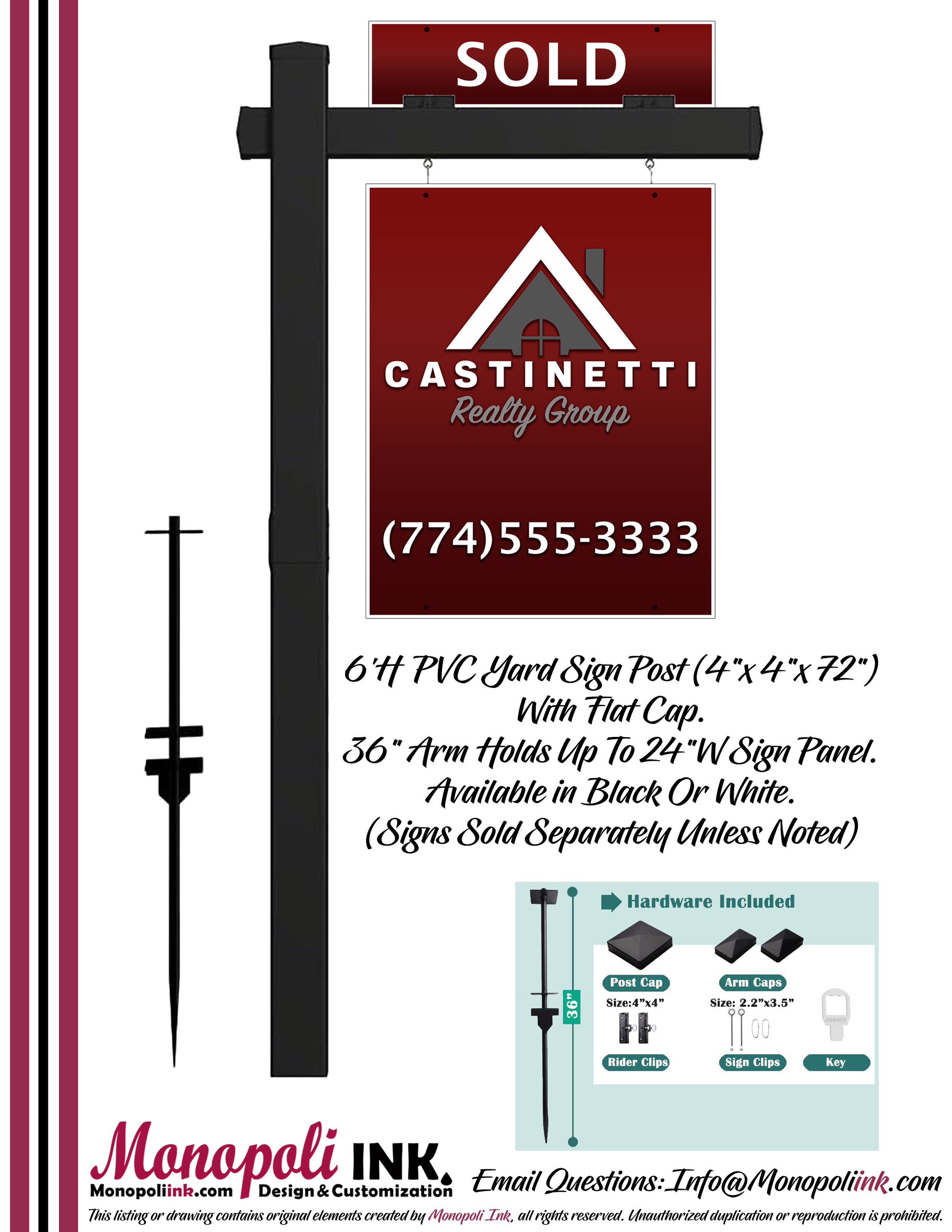 Castinetti One Arm Sign Post Black SL.jpg