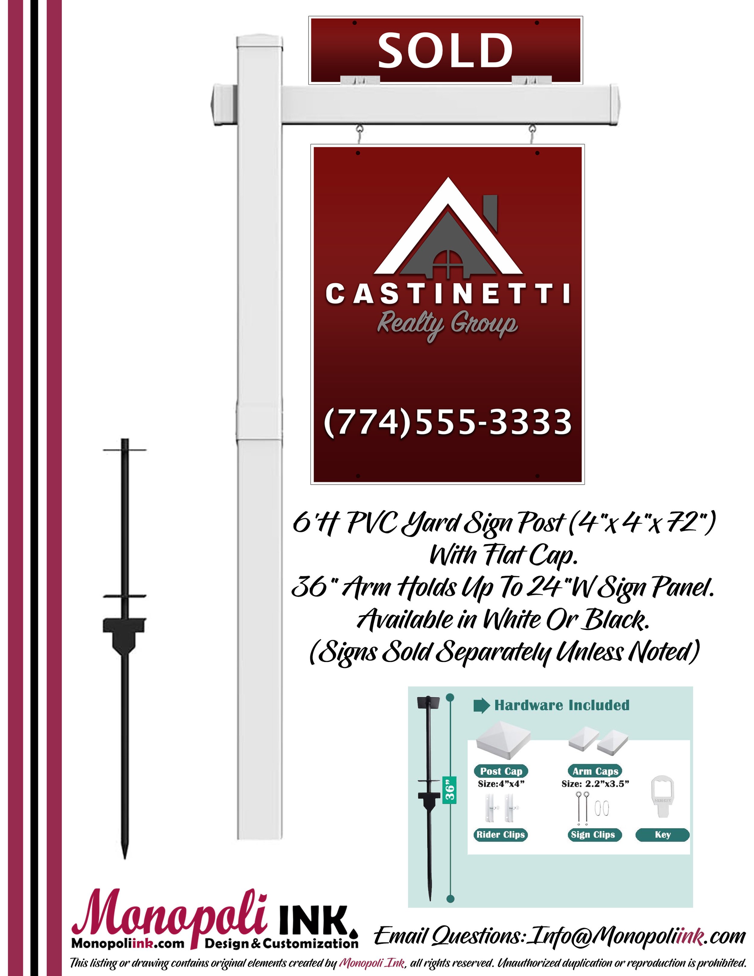 Castinetti One Arm Sign Post White SL.jpg