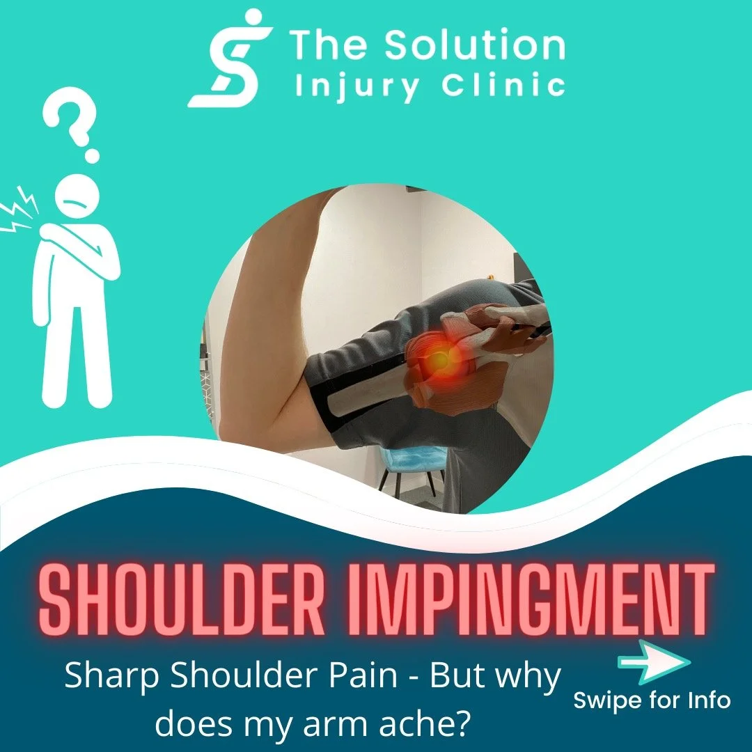Struggling with shoulder pain that just won&rsquo;t settle? 🤕
It might be shoulder impingement, a common issue we see at The Solution Injury Clinic.
We break it down for you:
✅ What shoulder impingement actually is
✅ Why your arm might be hurting
✅ 