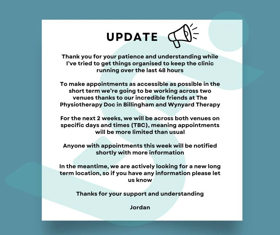 Update on Clinic Location: