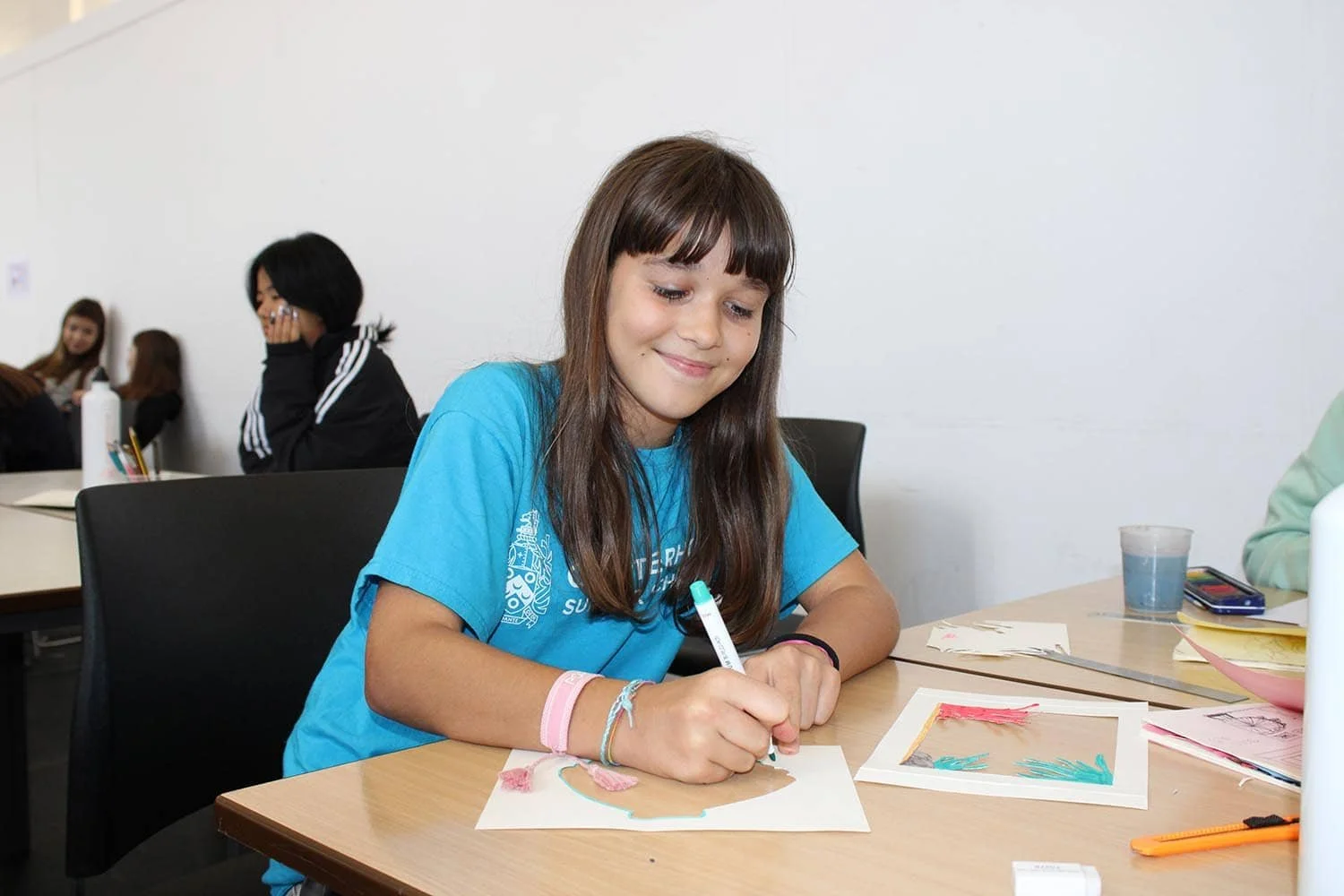 Girl smiling in lesson