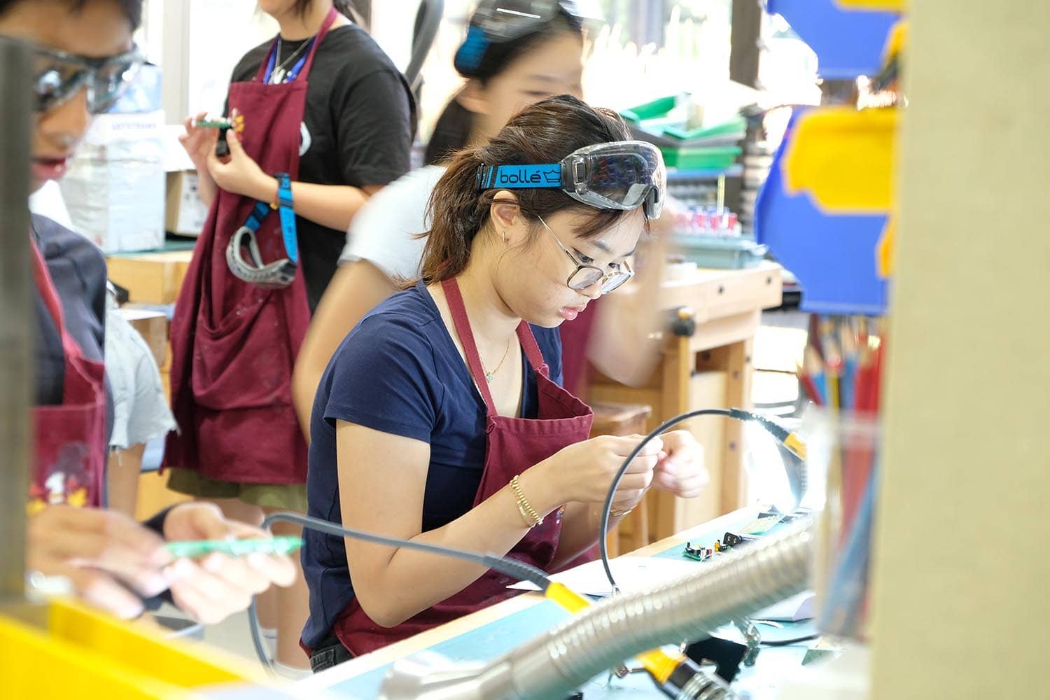 Engineering students working on project at Charterhouse Summer School