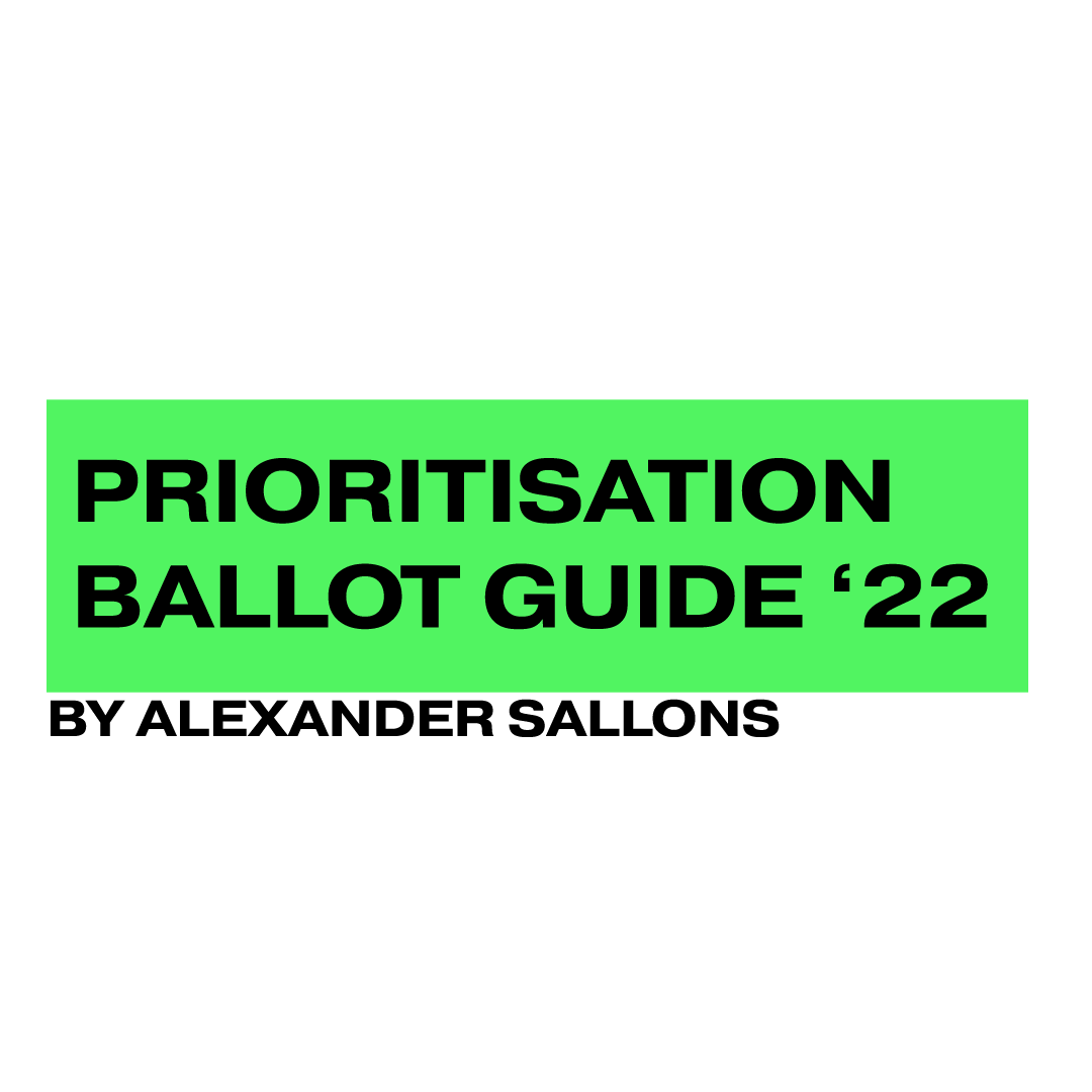 How to do the Prioritisation Ballot 2022