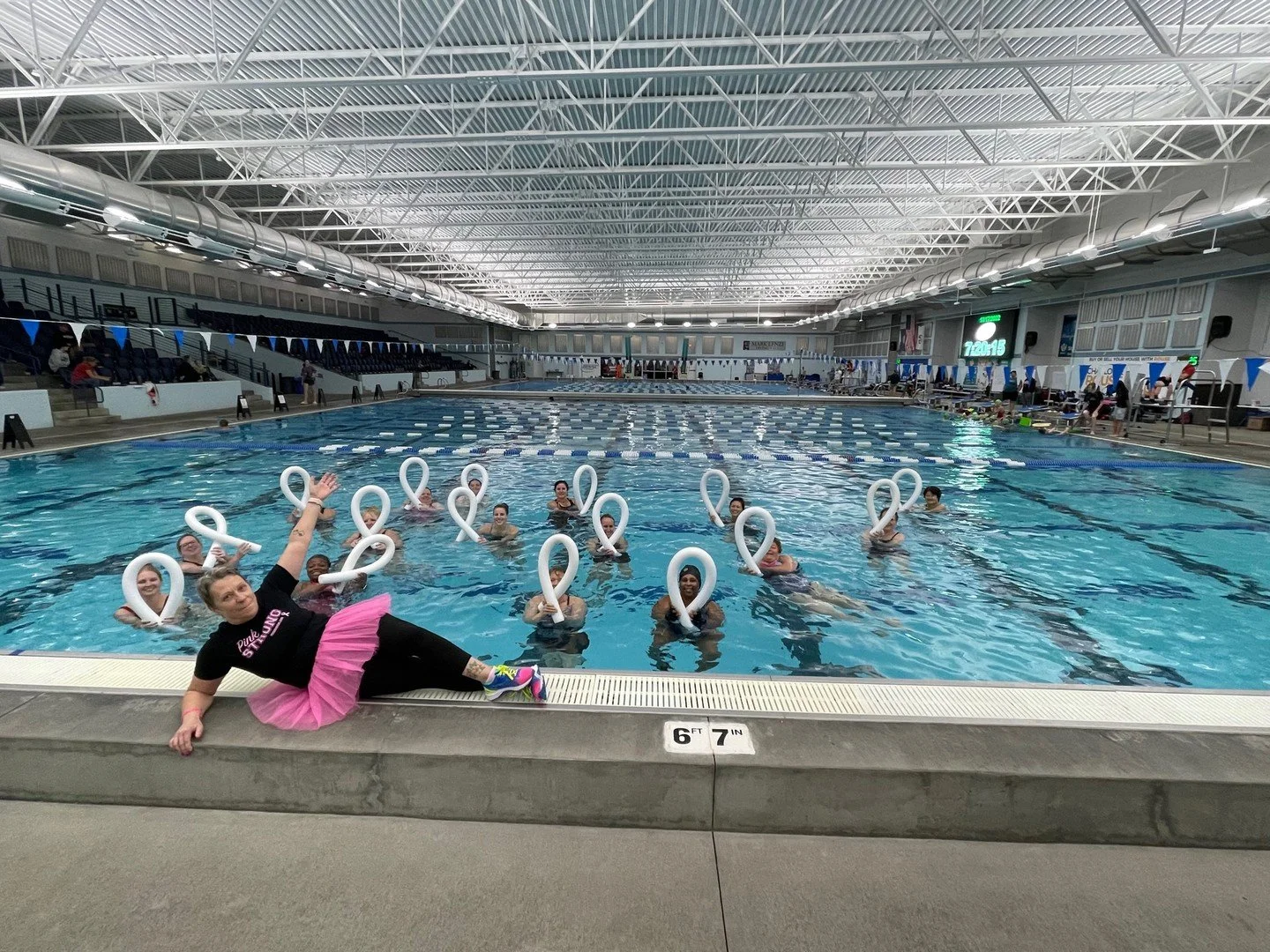 Join us for Think Pink Week October 20-25! 🎀

Show your support and raise awareness for Breast Cancer by wearing pink to classes all week long! 💗

Join us for a special Pink Power in the Pool class on October 25 8A and 9A Splash Fit classes. 🌊
