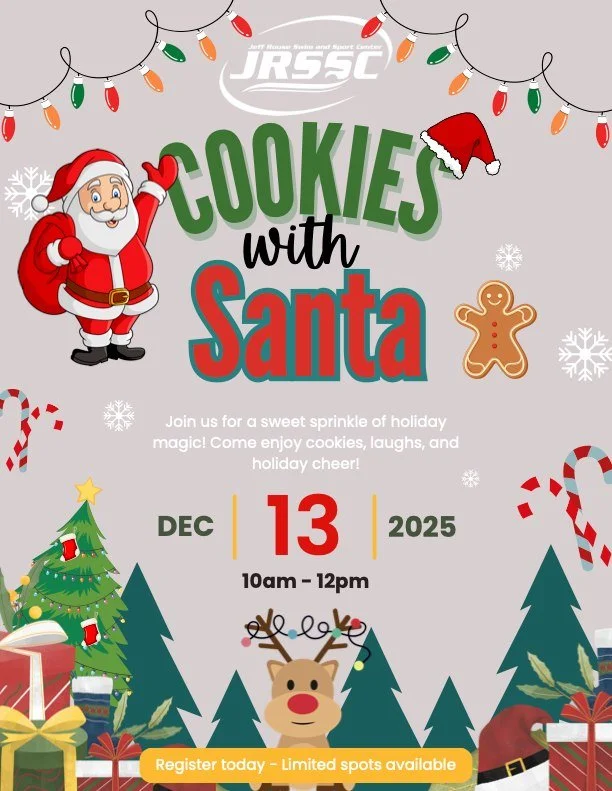 Santa Claus is coming to town! December 13 from 10-11A or 11-12P. 🎅 

Join us for a sweet sprinkle of holiday magic! Come enjoy cookies, laughs, and holiday cheer. Don't forget to bring your camera to snap that perfect holiday picture. 📸

Open to m