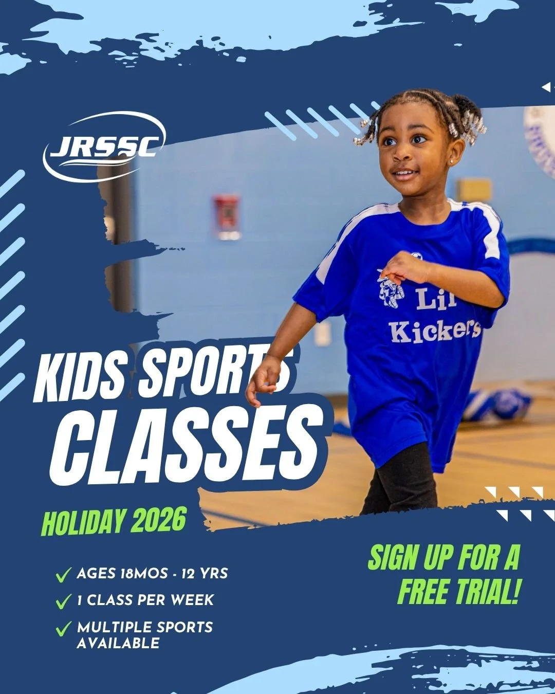 Holiday Lil&rsquo;s registration is OPEN! 🎄🏐

Did you know your child can try a class for FREE before committing? Sign up for a free trial and let your little one test out a sport, meet new friends and see what they enjoy before registering for the