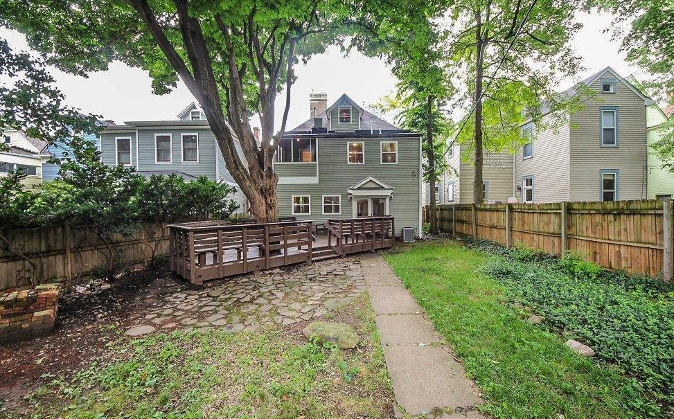 Before: view of the house from the garage