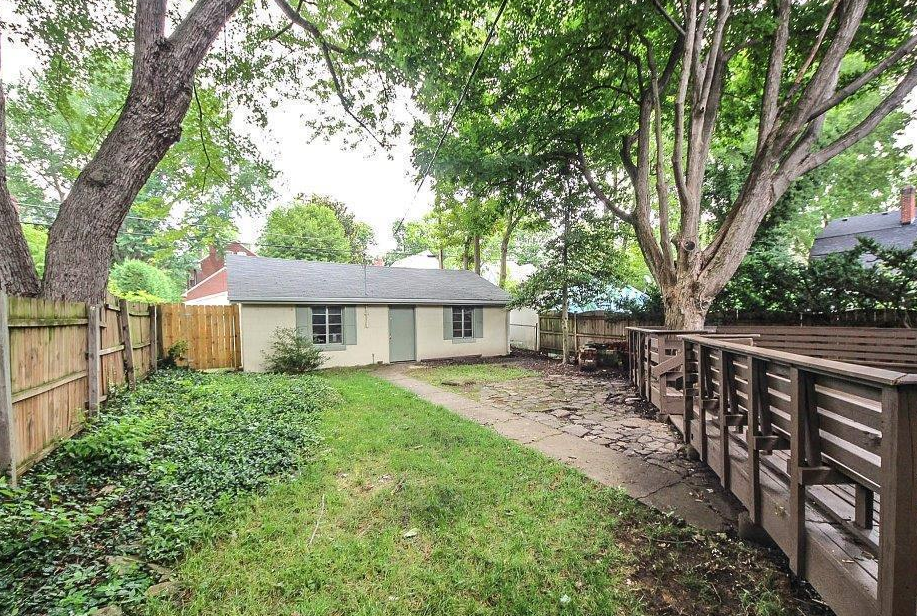 Before: view from the house of the garage