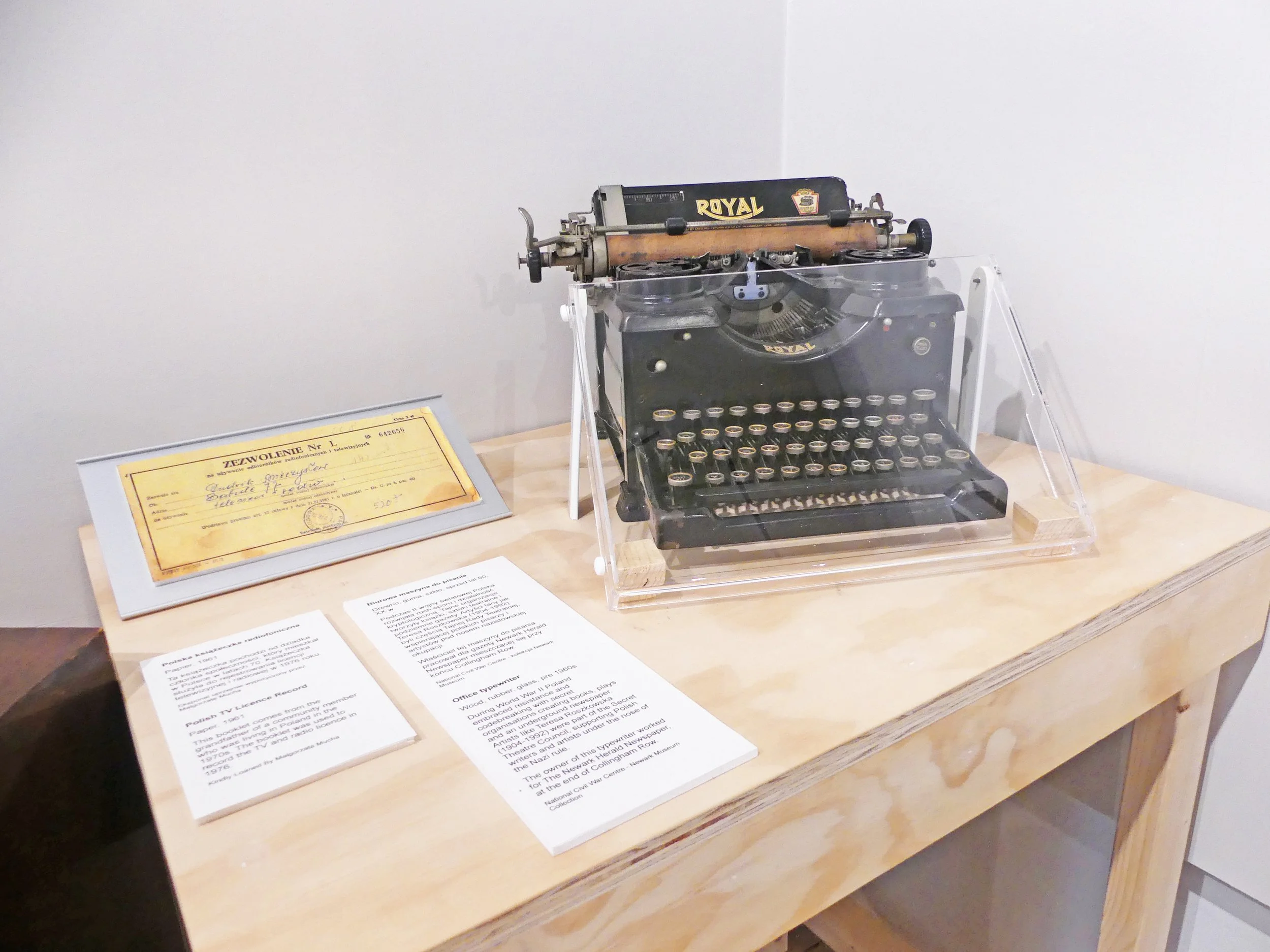 Exhibition View with typewriter