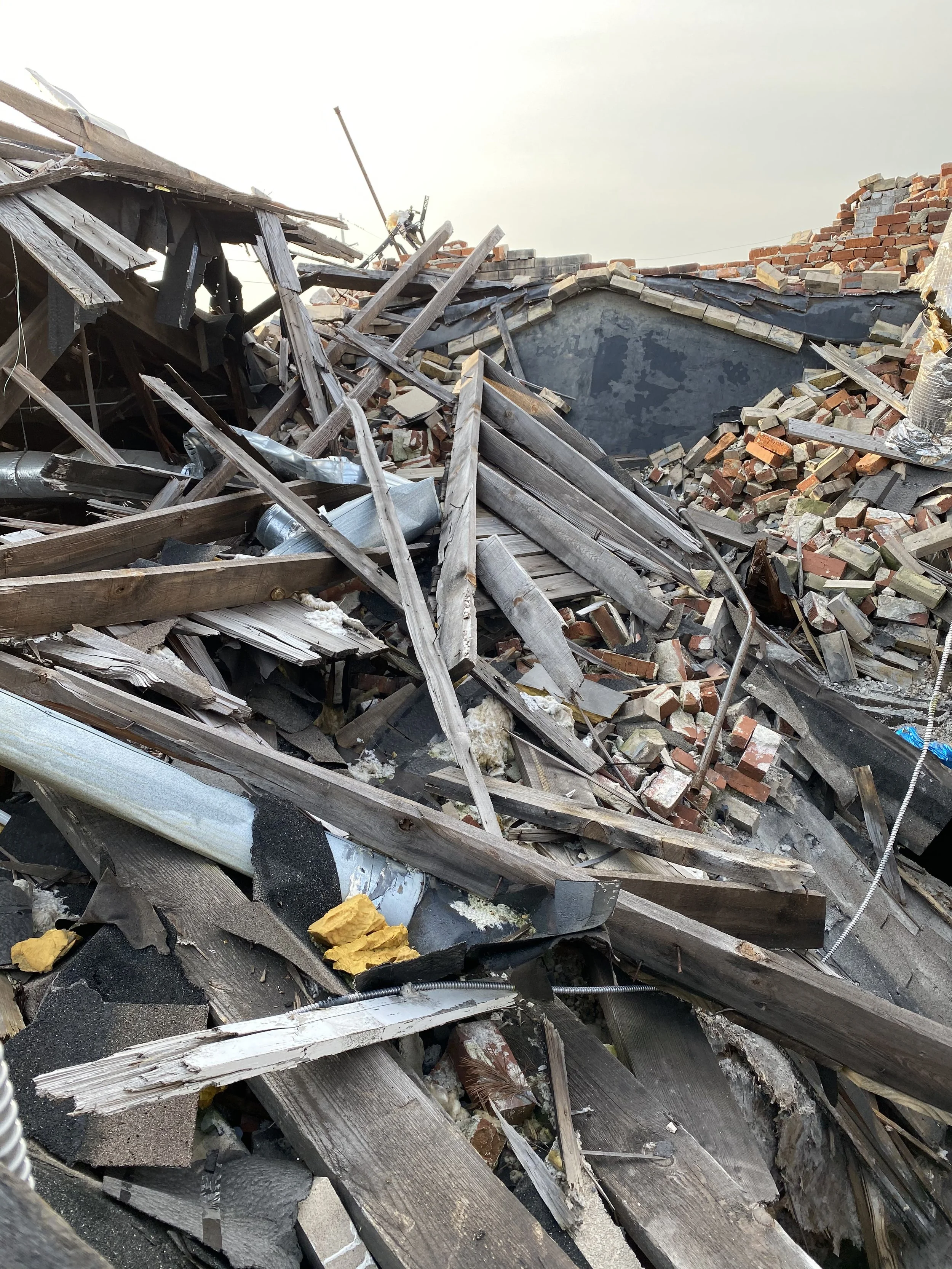 Building destruction from tornado