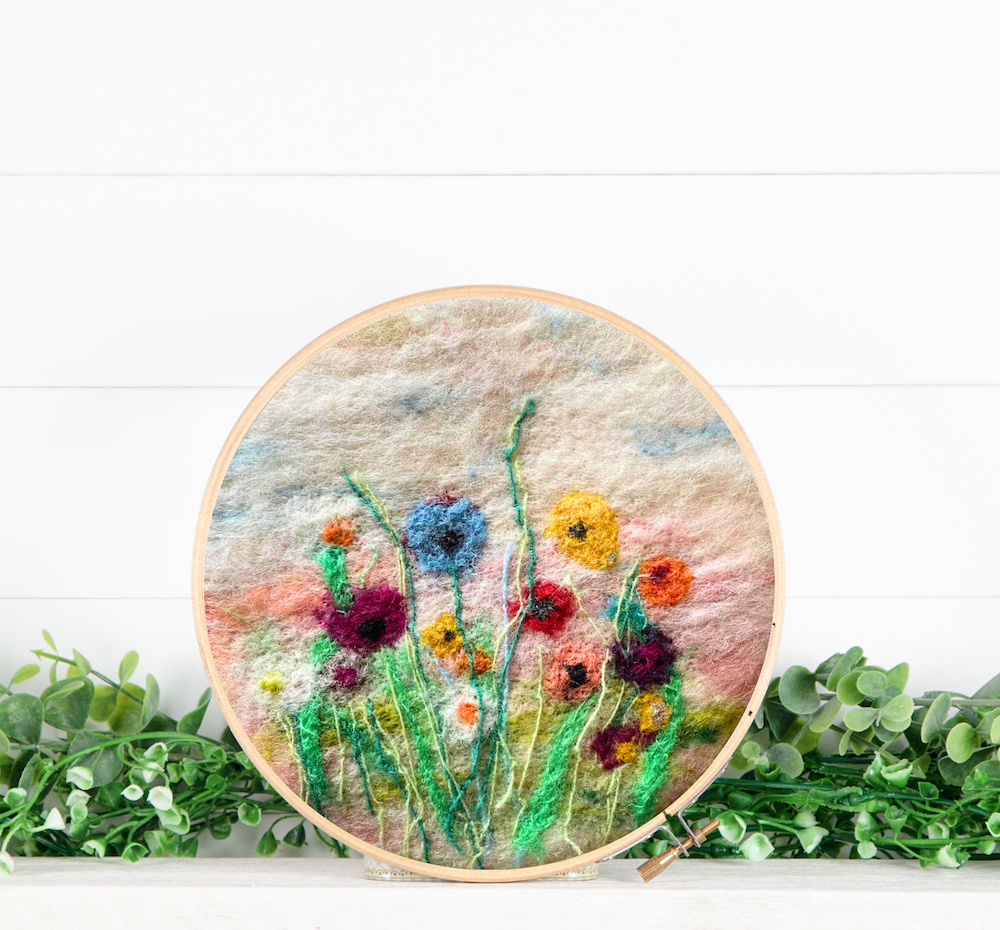 Needle felted landscapes