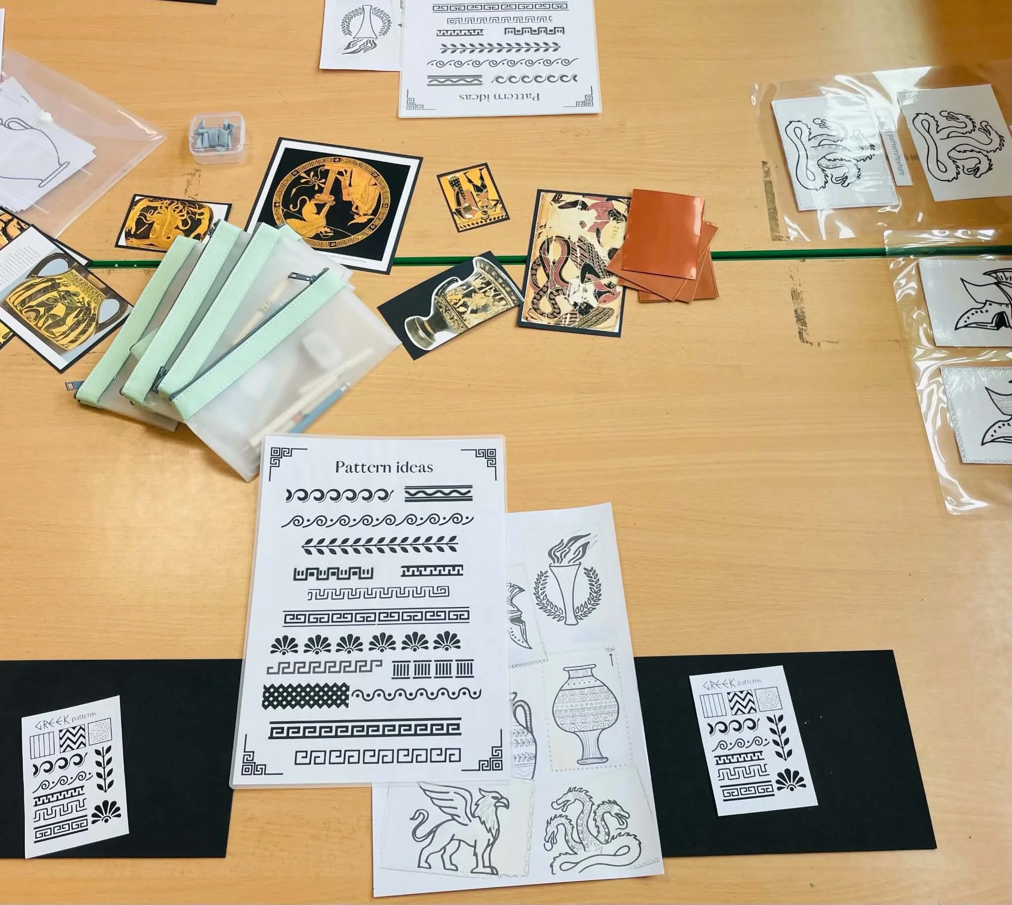 Metal embossing - school set up