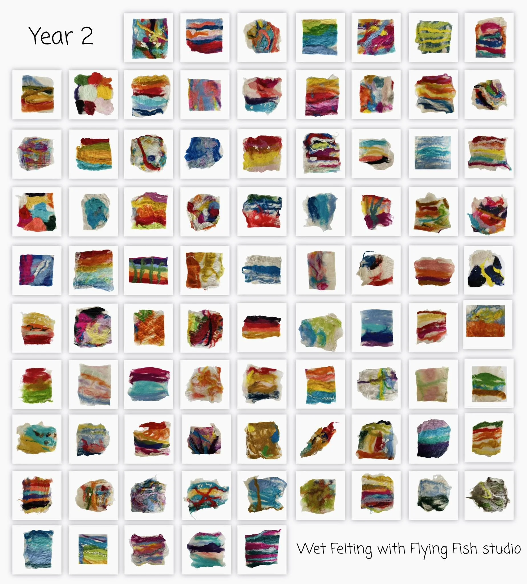 All of the Year 2s wet felting