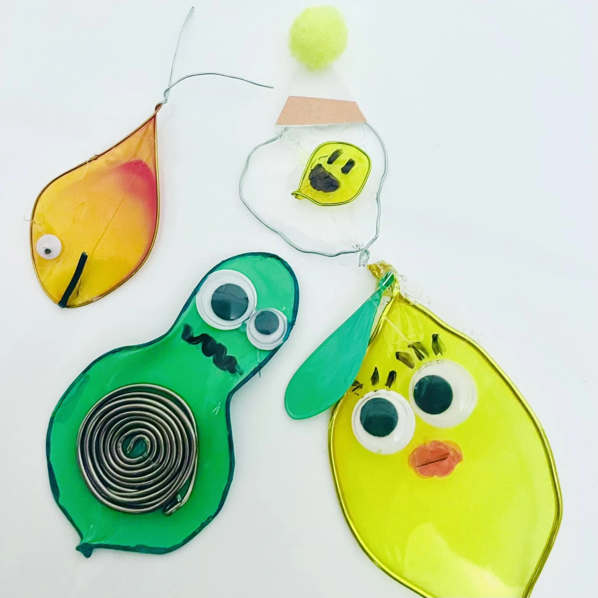 Made in our afterschool club… we have Reggie the fish 🐟 , Egward egg 🍳 , Deirdre the lemon 🍋 and Desmond the avocado 🥑