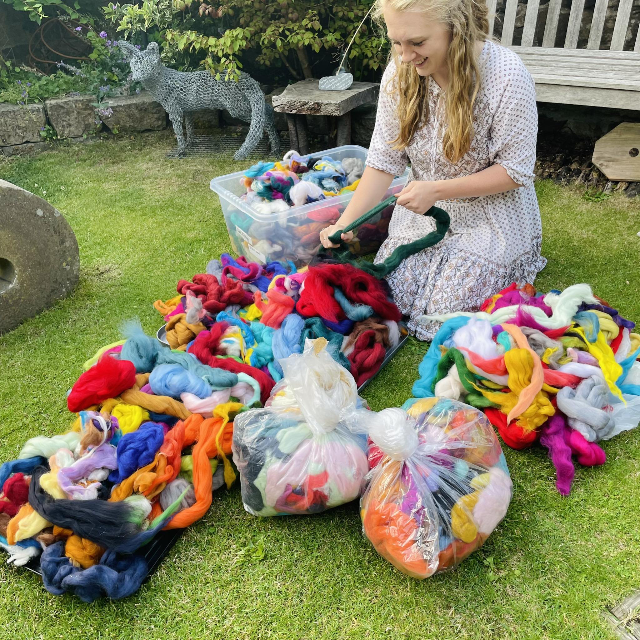 Getting ready for a school felting workshop!