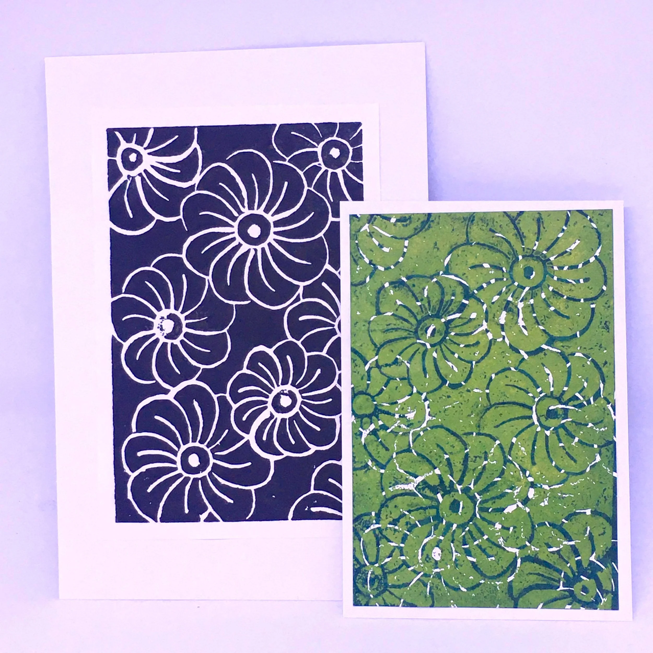 Adult's linocut - floral
