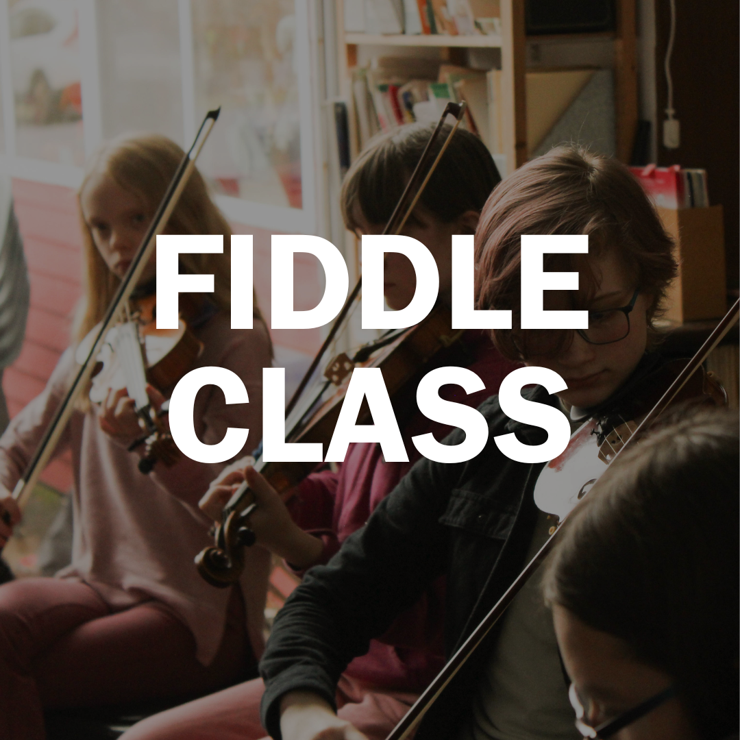 Student musicians in a circle with instruments