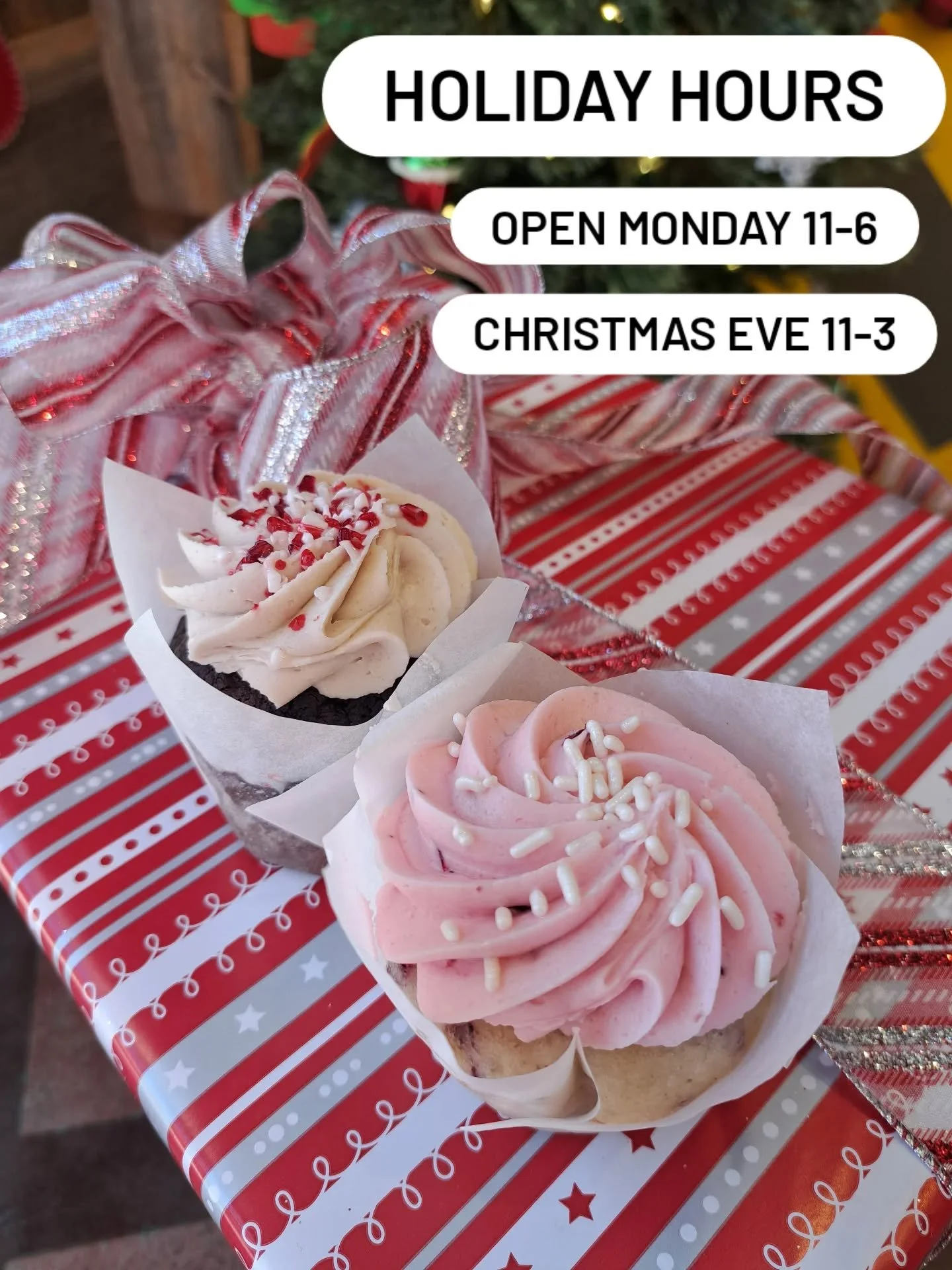 Come see us this week for all the Festive flavors!! Monday 11-6 and Wednesday, Christmas Eve from 11-3!