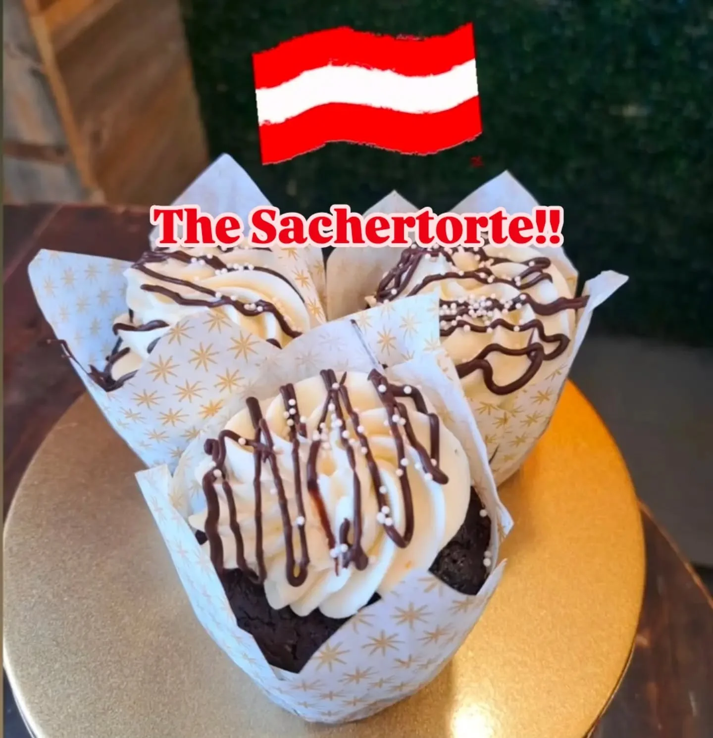 Our June international flavor of the month is from Austria! The Sachertorte is a delicious chocolate cake filled with Apricot jam, topped with Apricot buttercream and chocolate drizzle! 

Come get your passport stamped!