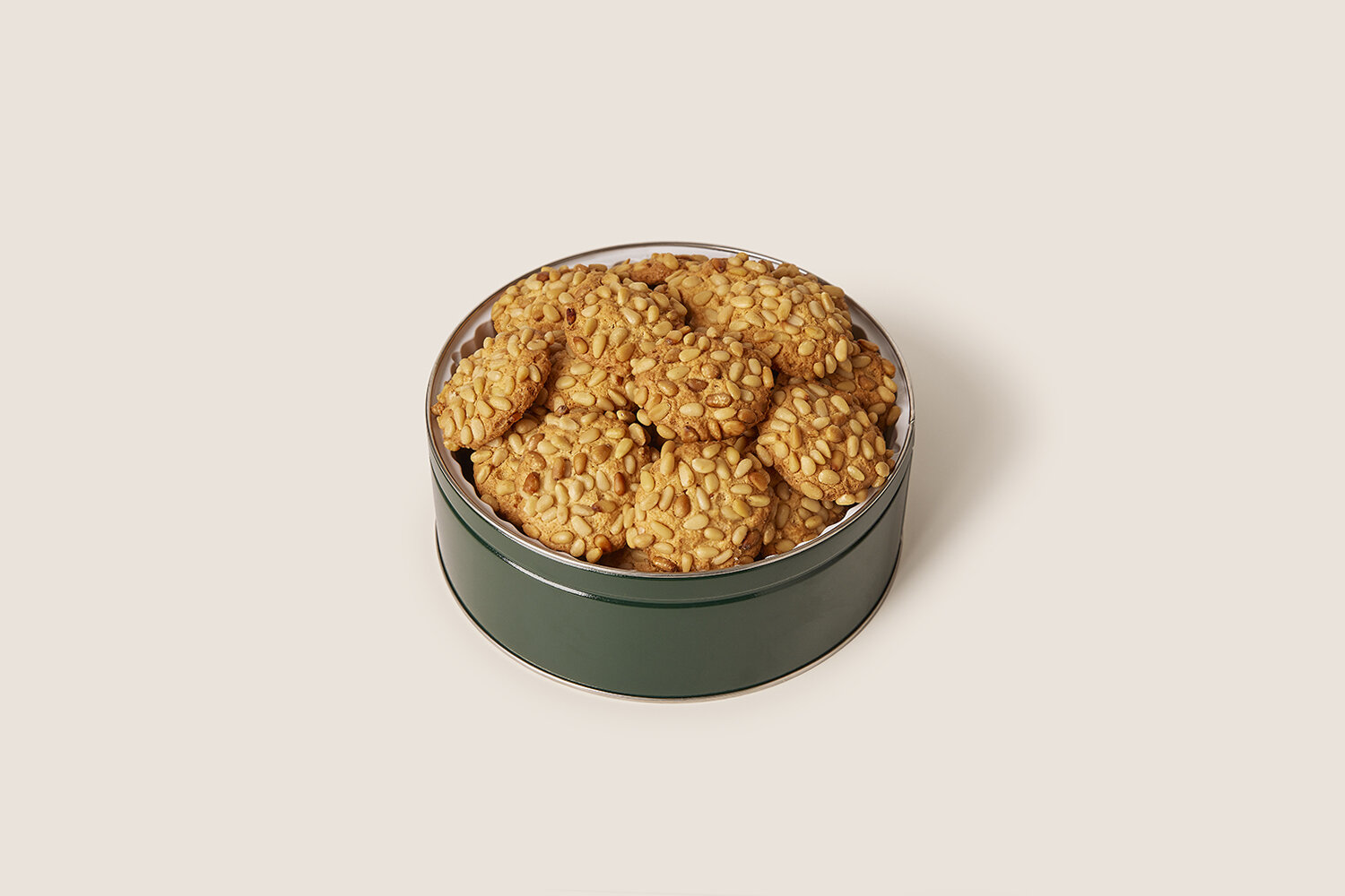 pignoli cookies covered in golden brown pine nuts