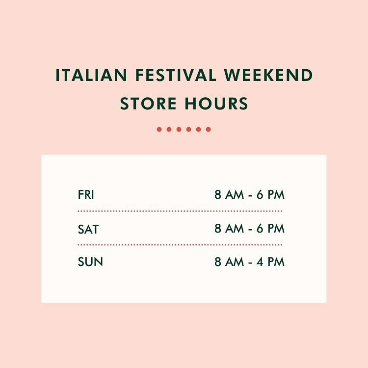 You can find us at our home base on Christian Street and on 9th Street this weekend for the Italian Market Festival! Store hours posted above. Festival hours below:
Saturday the 18th - 11am-5pm
Sunday the 19th - 11am-5pm