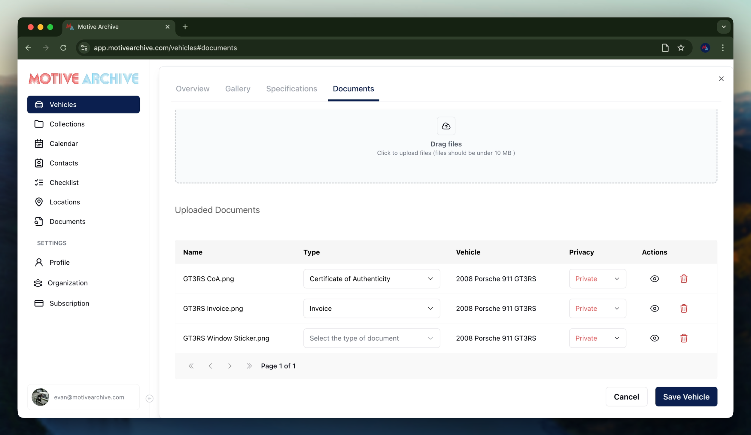 Step 5: Upload Documentation