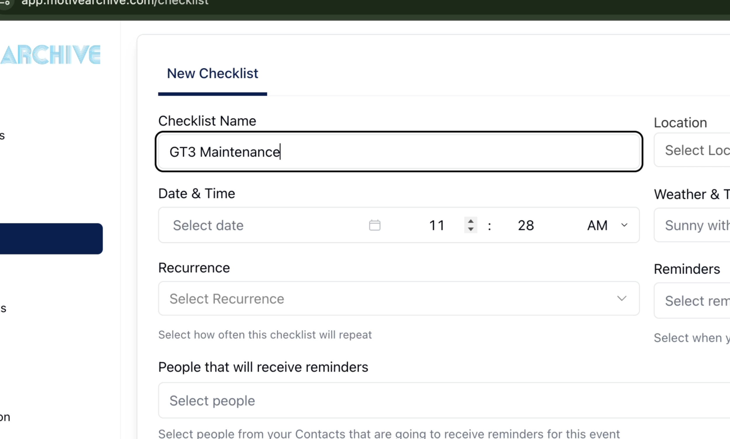 Step 3: Name & Locate the Checklist