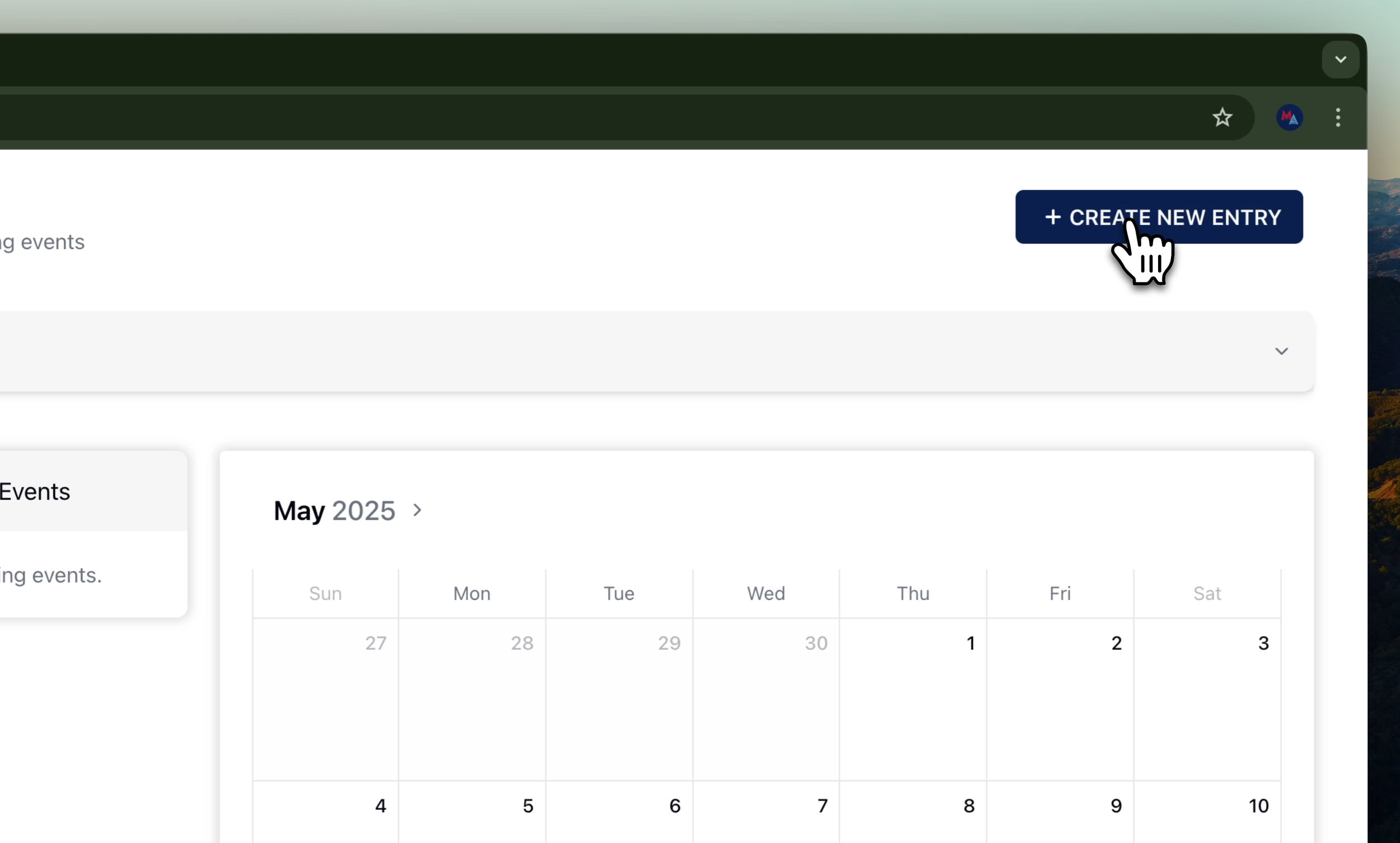 Step 1: Open Calendar and Create New Entry