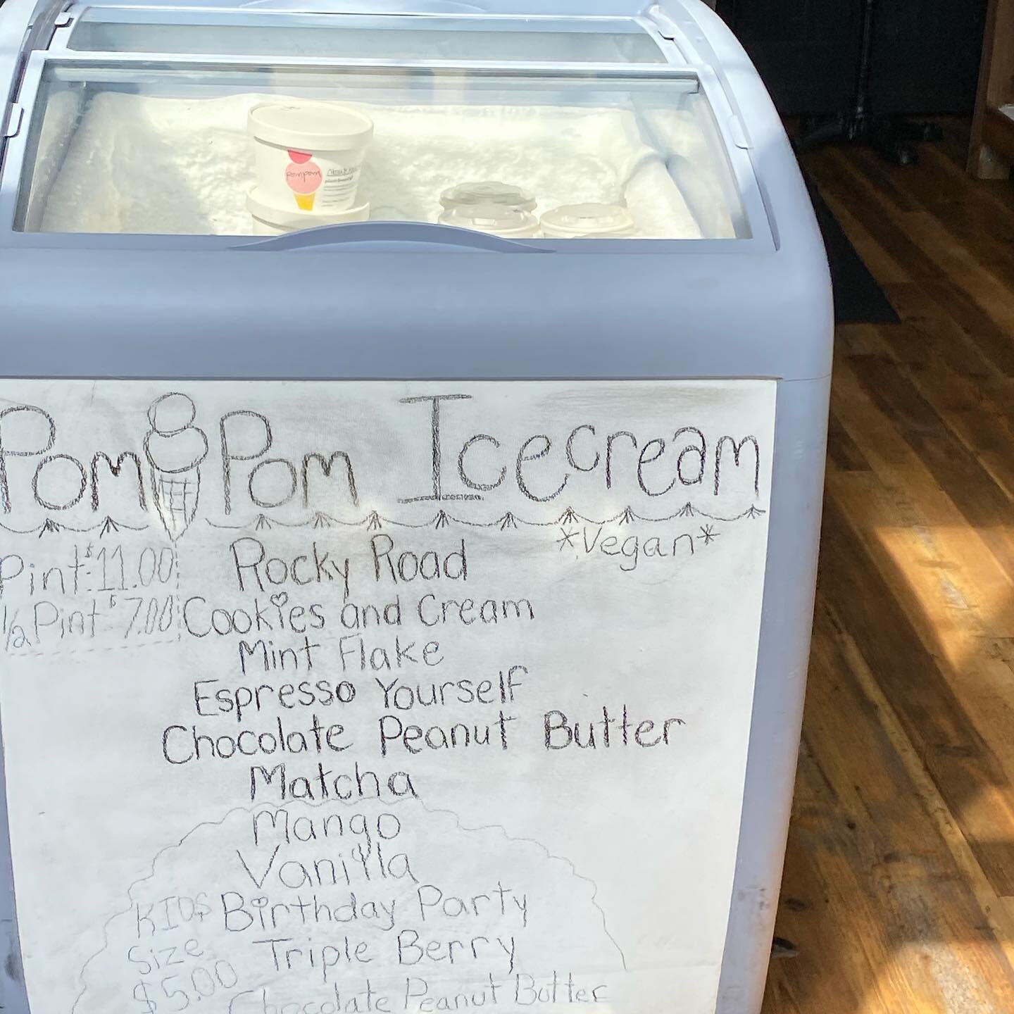 Our extended hours begin on June 25th but remember that you can get your PomPom fix from one of one of our retail partners. 
They&rsquo;re all stocked up for the week @pressmarket with fantastic flavours 🤸&zwj;♀️
#retailer #plantbasedfood #icecream 