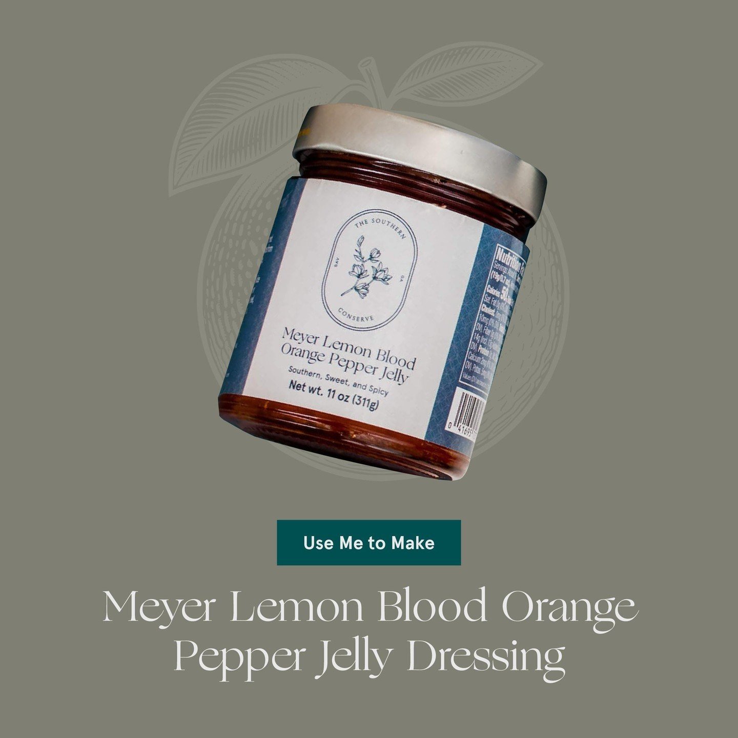 Snag our Meyer Lemon Blood Orange Pepper Jelly and learn how to quickly turn it into a delicious and easy to use salad dressing! Find the recipe on our website under our journal. Visit thesouthernconserve.com.⁠
⁠
#thesouthernconserve #visitsavannah #
