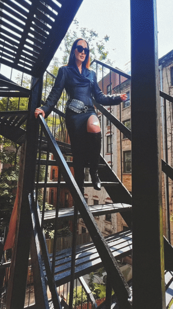 Behind the scenes clip of the photographer shooting on the staircase