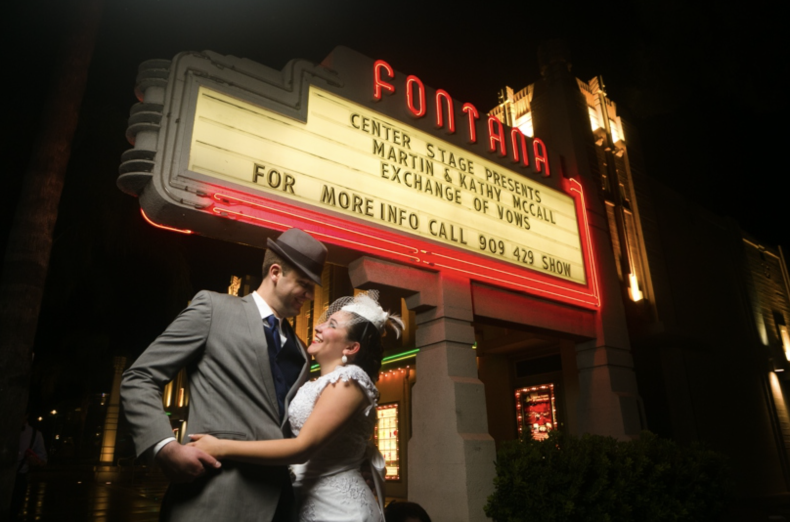 Center Stage Theater Wedding in Fontana | Kathy + Martin
